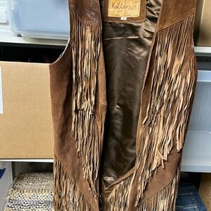 Kobler Brown Fringe Suede Vest